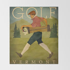 Vintage Golf Throw Blanket Gallery Image 2