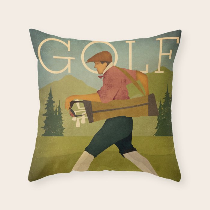 Vintage Golf Throw Pillow Gallery Image 6