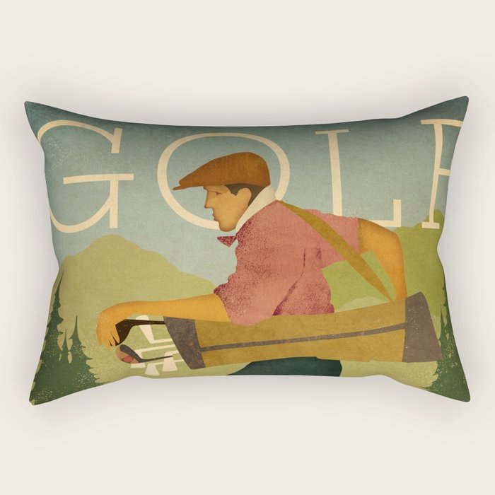 Vintage Golf Rectangular Pillow Gallery Image 1