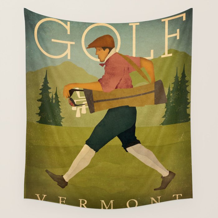 Vintage Golf Wall Tapestry Gallery Image 4