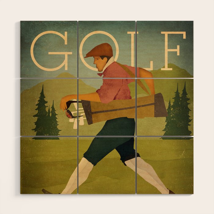 Vintage Golf Wood Wall Art Gallery Image 1