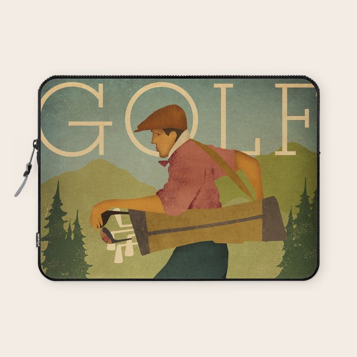 Vintage Golf Laptop Sleeve Gallery Image 1