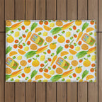 Kitchen Snacks & Apps in Orange & White Outdoor Rug Gallery Image 1