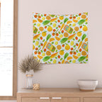Kitchen Snacks & Apps in Orange & White Wall Tapestry Gallery Image 2