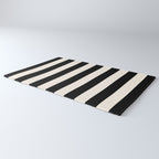 Black And Cream White Vertical Stripes Rug Gallery Image 3