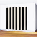 Black And Cream White Vertical Stripes Wall Mural Gallery Image 2