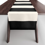 Black And Cream White Vertical Stripes Table Runner Gallery Image 1