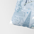 Scandinavian style festive winter animals blue Pillow Sham Gallery Image 4