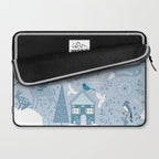 Scandinavian style festive winter animals blue Laptop Sleeve Gallery Image 2