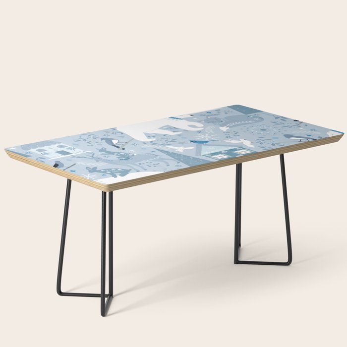 Scandinavian style festive winter animals blue Coffee Table Gallery Image 1