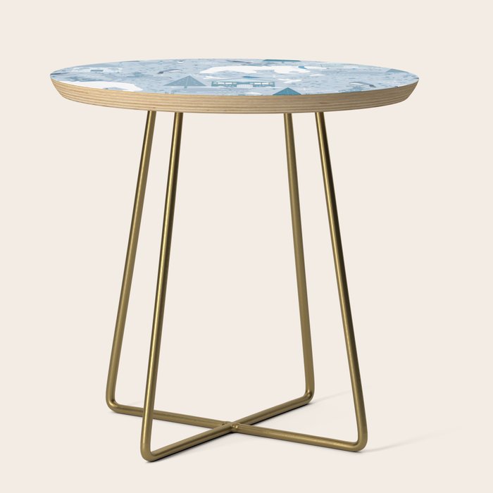 Scandinavian style festive winter animals blue Side Table Gallery Image 1