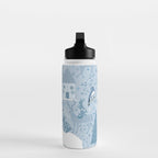 Scandinavian style festive winter animals blue Water Bottle Gallery Image 3