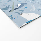 Scandinavian style festive winter animals blue Welcome Mat Gallery Image 2