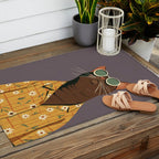 Cool Cat in Summer Shirt Outdoor Rug Gallery Image 2