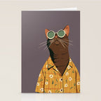 Cool Cat in Summer Shirt Stationery Card Gallery Image 2