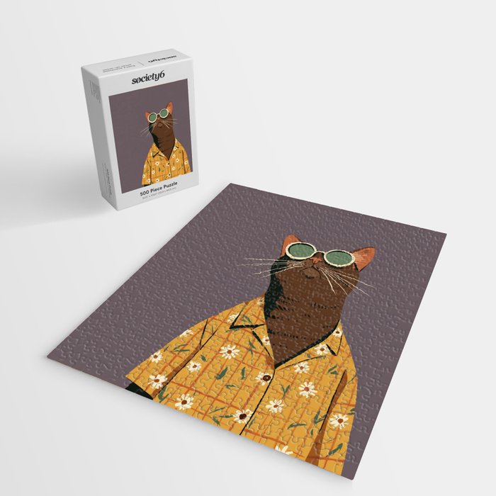 Cool Cat in Summer Shirt Jigsaw Puzzle Gallery Image 2