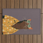 Cool Cat in Summer Shirt Outdoor Rug Gallery Image 1