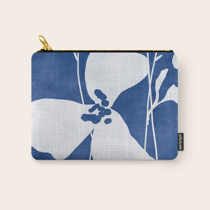 Abstract Minimal Flowers 4/Blue Carry All Pouch Gallery Image 1