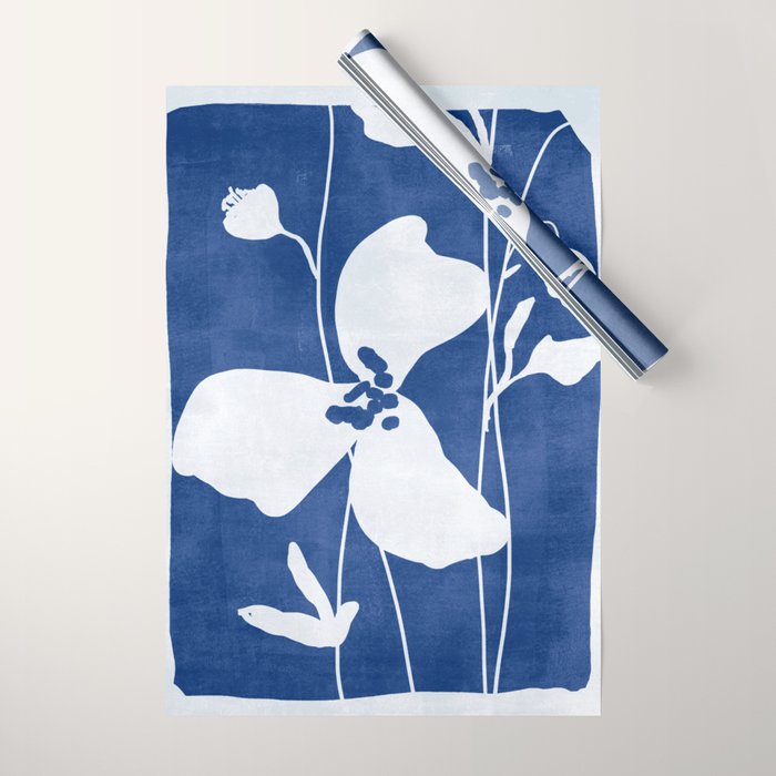 Abstract Minimal Flowers 4/Blue Wrapping Paper Gallery Image 1