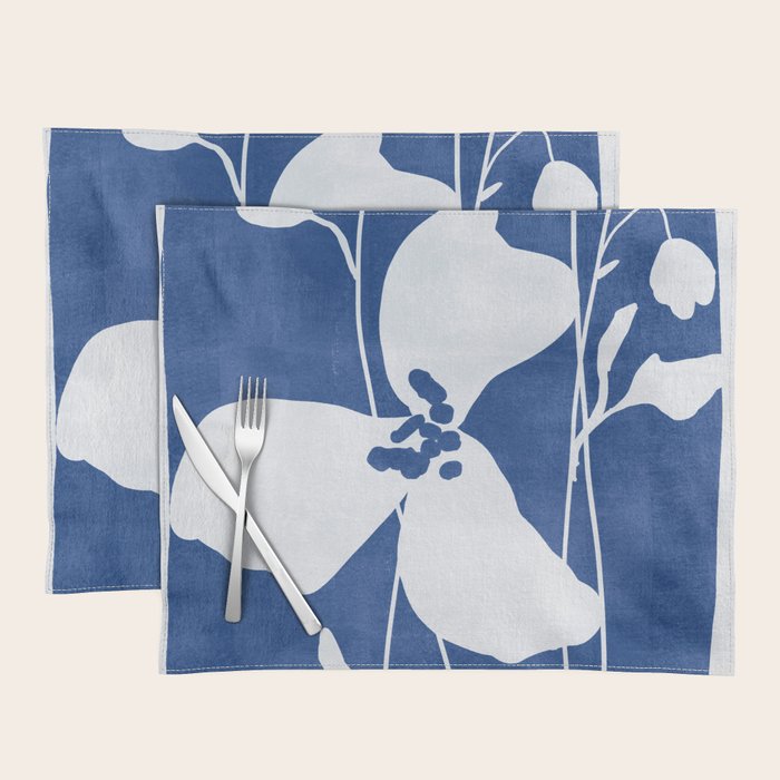 Abstract Minimal Flowers 4/Blue Placemat Gallery Image 1
