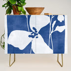 Abstract Minimal Flowers 4/Blue Credenza Gallery Image 1