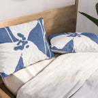 Abstract Minimal Flowers 4/Blue Pillow Sham Gallery Image 2