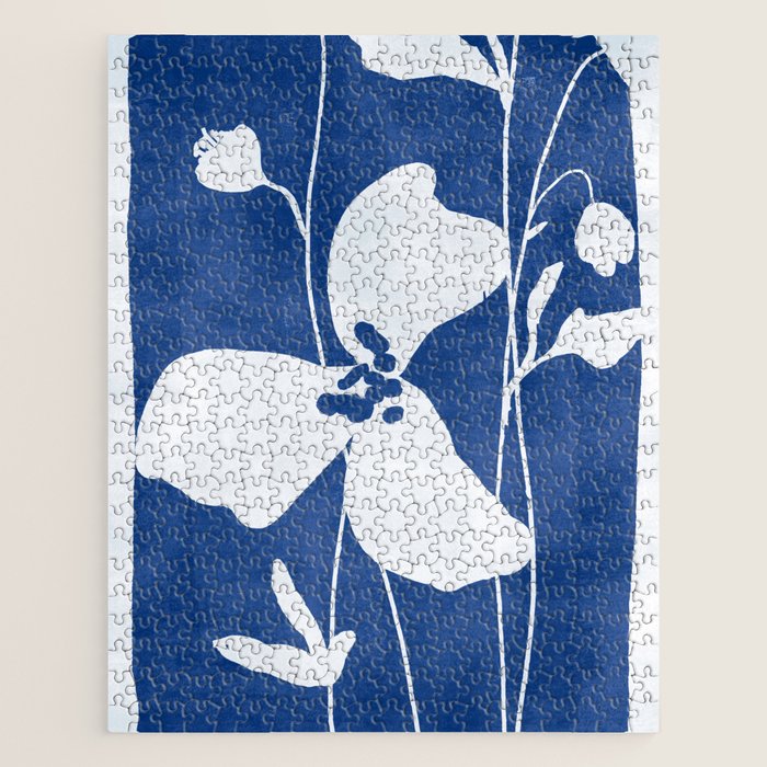 Abstract Minimal Flowers 4/Blue Jigsaw Puzzle Gallery Image 1