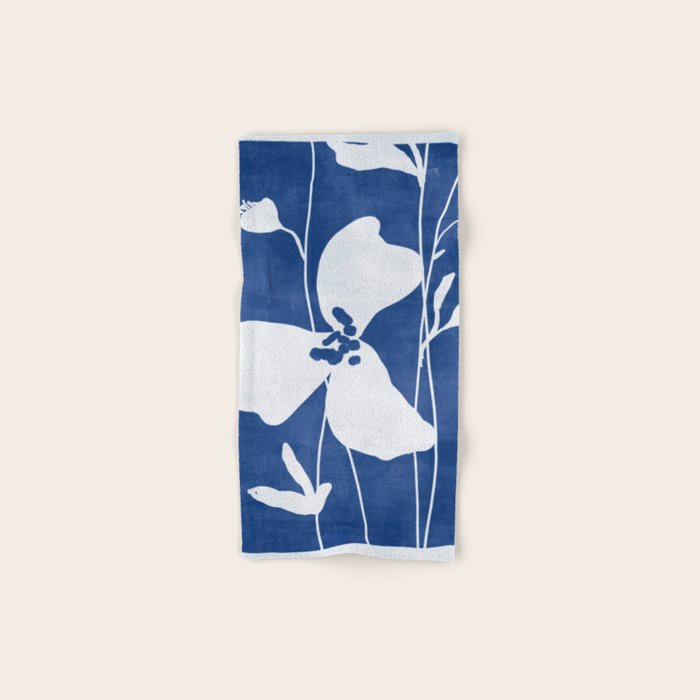 Abstract Minimal Flowers 4/Blue Bath Towel Gallery Image 1