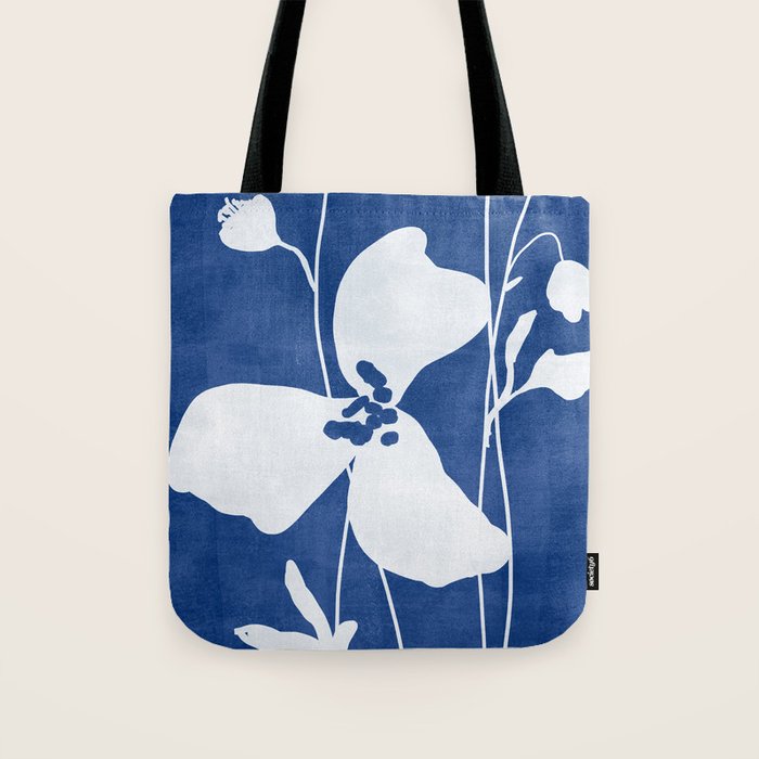Abstract Minimal Flowers 4/Blue Tote Bag Gallery Image 1