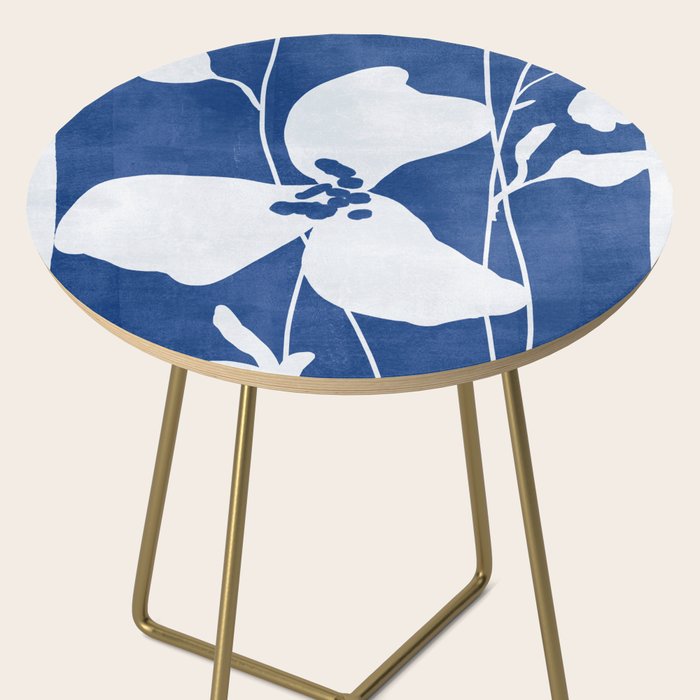 Abstract Minimal Flowers 4/Blue Side Table Gallery Image 2