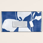 Abstract Minimal Flowers 4/Blue Desk Mat Gallery Image 1