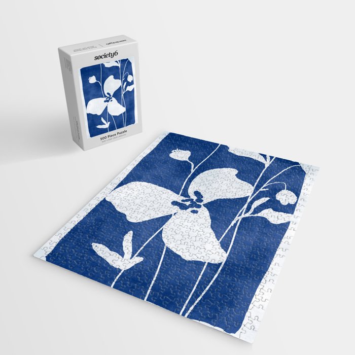 Abstract Minimal Flowers 4/Blue Jigsaw Puzzle Gallery Image 2