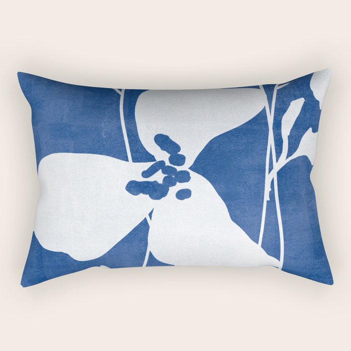 Abstract Minimal Flowers 4/Blue Rectangular Pillow Gallery Image 1