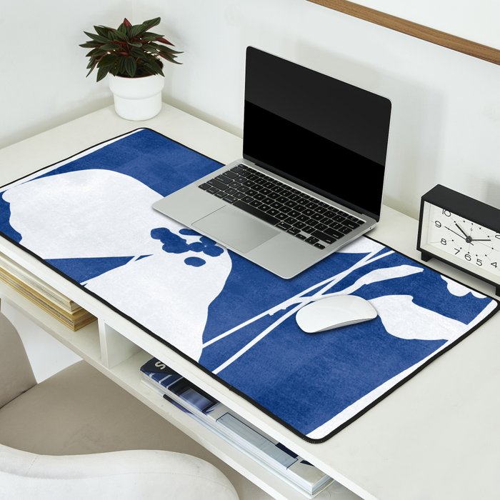 Abstract Minimal Flowers 4/Blue Desk Mat Gallery Image 2