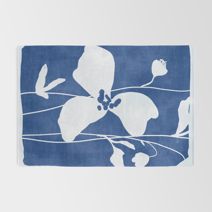 Abstract Minimal Flowers 4/Blue Rug Gallery Image 2