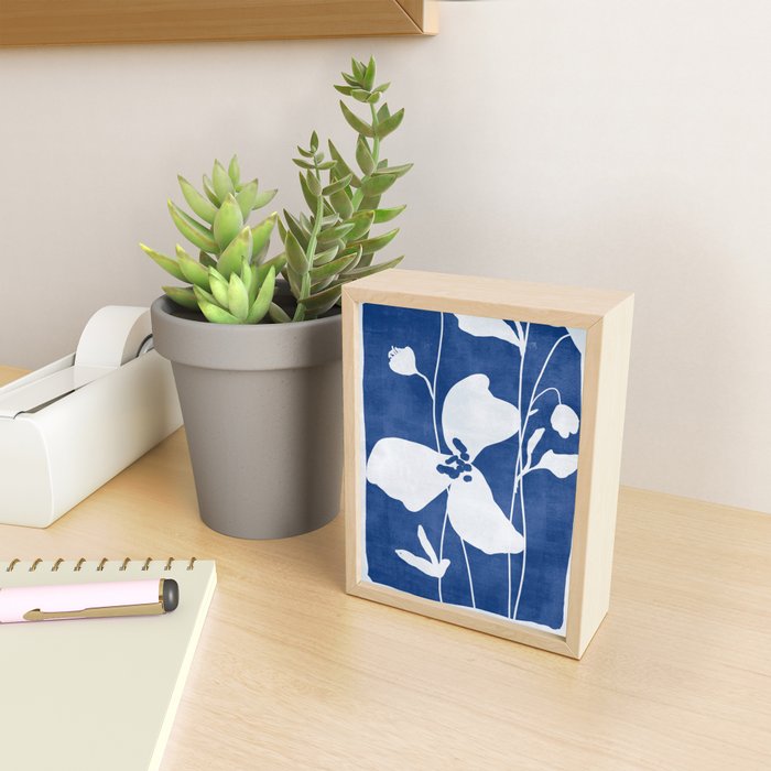 Abstract Minimal Flowers 4/Blue Mini Art Print Gallery Image 2