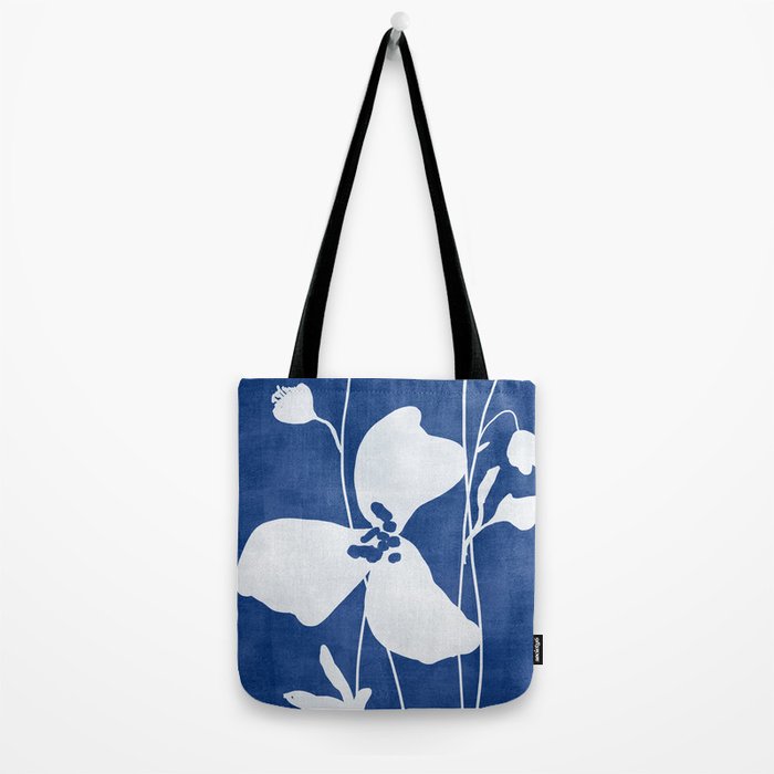 Abstract Minimal Flowers 4/Blue Tote Bag Gallery Image 2