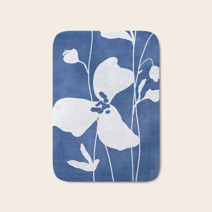 Abstract Minimal Flowers 4/Blue Bath Mat Gallery Image 1