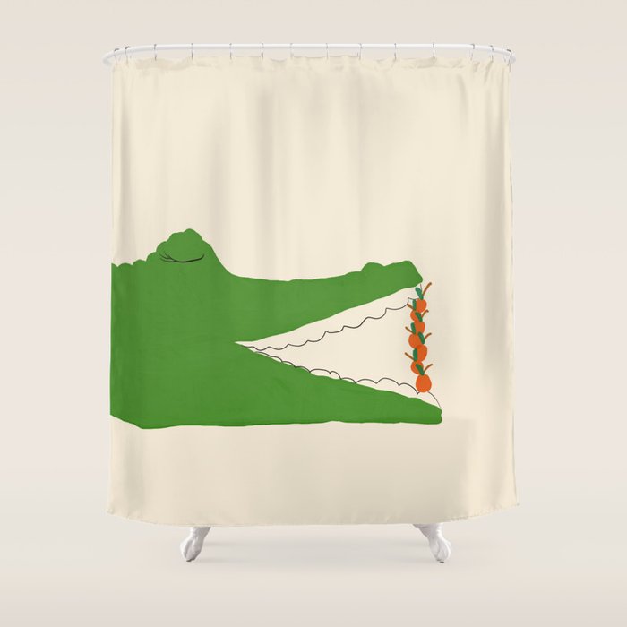 Cherry Crocodile Shower Curtain Gallery Image 1