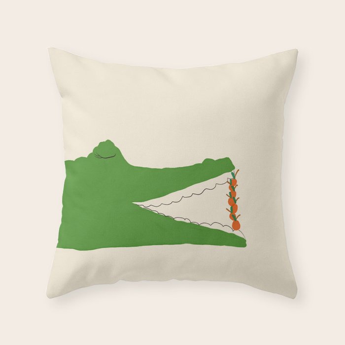 Cherry Crocodile Throw Pillow Gallery Image 6