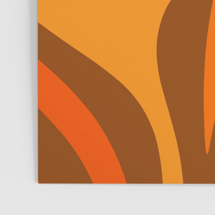 Maldives Leaves Modern Abstract Pattern in 70s Brown and Orange Poster Gallery Image 3