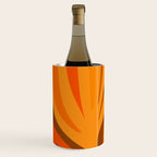 Maldives Leaves Modern Abstract Pattern in 70s Brown and Orange Wine Chiller Gallery Image 2
