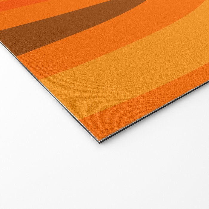 Maldives Leaves Modern Abstract Pattern in 70s Brown and Orange Welcome Mat Gallery Image 2