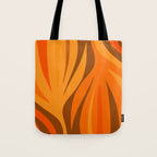 Maldives Leaves Modern Abstract Pattern in 70s Brown and Orange Tote Bag Gallery Image 1