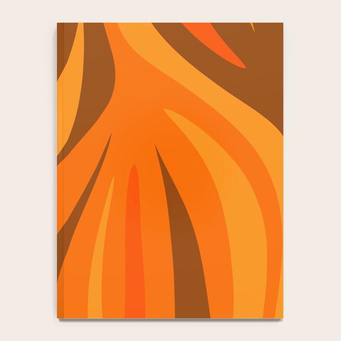 Maldives Leaves Modern Abstract Pattern in 70s Brown and Orange Notebook Gallery Image 4