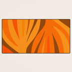 Maldives Leaves Modern Abstract Pattern in 70s Brown and Orange Desk Mat Gallery Image 3