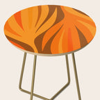 Maldives Leaves Modern Abstract Pattern in 70s Brown and Orange Side Table Gallery Image 2