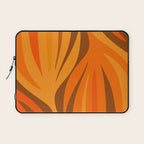 Maldives Leaves Modern Abstract Pattern in 70s Brown and Orange Laptop Sleeve Gallery Image 1