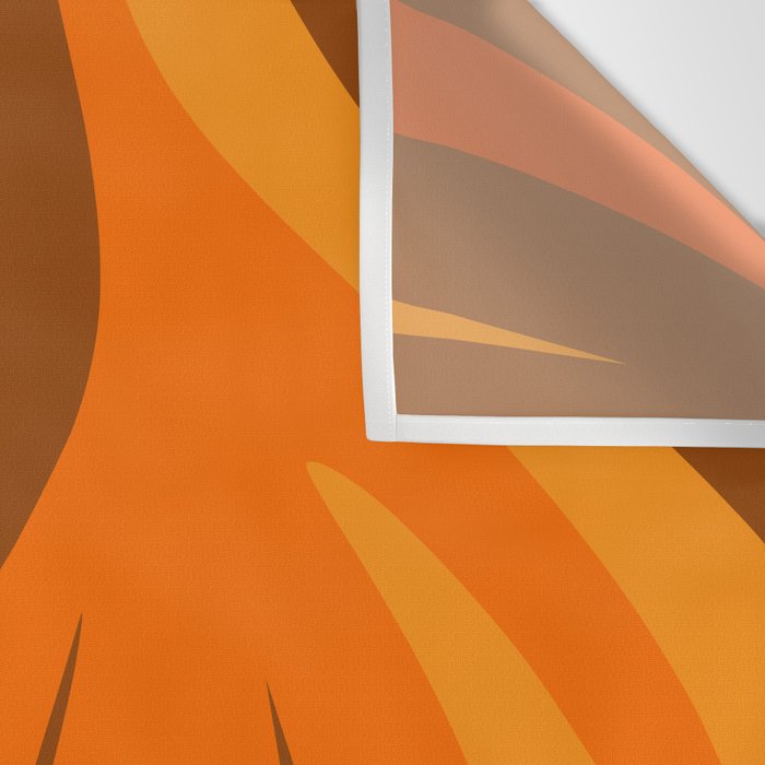 Maldives Leaves Modern Abstract Pattern in 70s Brown and Orange Wall Tapestry Gallery Image 3