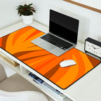Maldives Leaves Modern Abstract Pattern in 70s Brown and Orange Desk Mat Gallery Image 2